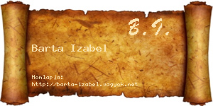Barta Izabel névjegykártya